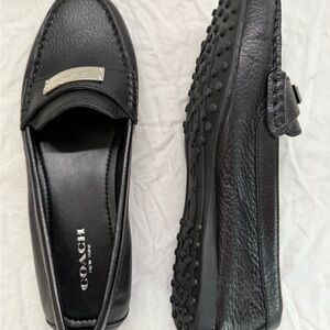 Coach Black Pebbled Leather Women’s Slip-Ons